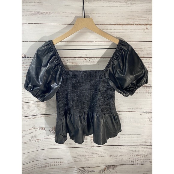 Lot Of 3 Women Tops Fit & Flare Black / Blue Puff Sleeve Francesca's Size Medium - Picture 4 of 15